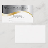 Modern Elegant MD Doctor Kantoor Appointment Card Afsprakenkaartje (Voorkant / Achterkant)
