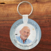Modern Elegant Memorial ANGEL in HEAVEN Photo Sleutelhanger (Voorkant)