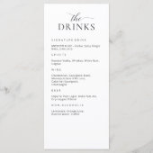 Modern Elegant Menu en Drinken Kaart (Achterkant)