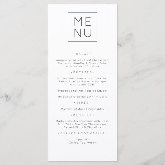 Modern Elegant Menu Kaart (Voorkant)