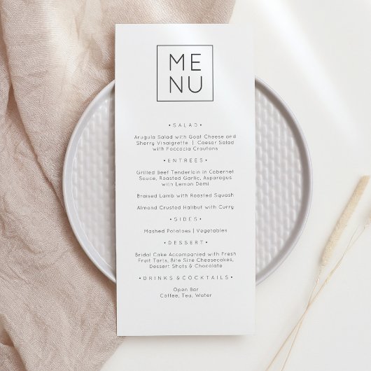 Modern Elegant Menu Kaart