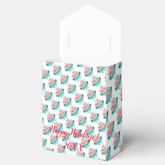 Modern Elegant Merry Feestdagen Bedankdoosjes (Geopend)