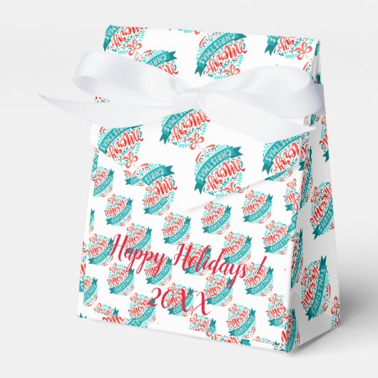 Modern Elegant Merry Feestdagen Bedankdoosjes (Voorkant Zijde)