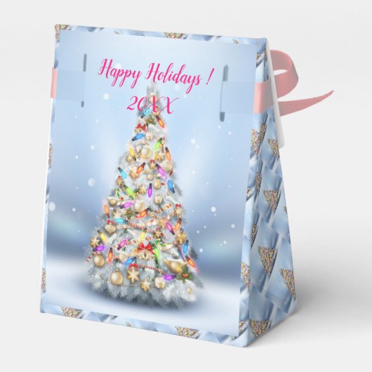 Modern Elegant Merry Feestdagen Bedankdoosjes (Achterkant)
