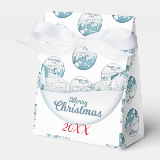 Modern Elegant Merry Feestdagen Bedankdoosjes (Voorkant Zijde)