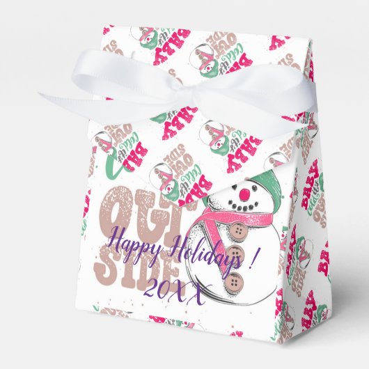 Modern Elegant Merry Feestdagen Bedankdoosjes (Voorkant Zijde)