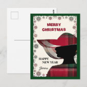 Modern Elegant Merry Kerstmis Briefkaart (Voorkant / Achterkant)