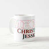 Modern Elegant Merry Kerstmis Koffiemok (Voorkant links)
