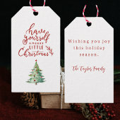 Modern Elegant Merry-kerstscript Cadeaulabel