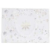 Modern Elegant Merry Kerstsnowflakes Naam Groot Cadeauzakje (Achterkant)