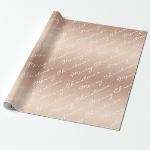 Modern Elegant Merry-Roos voor kerstmis Gold Cadeaupapier