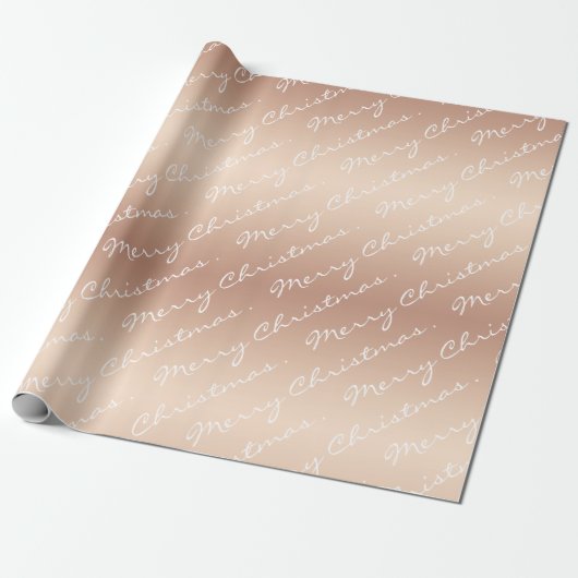 Modern Elegant Merry-Roos voor kerstmis Gold Cadeaupapier (Uitgerold)