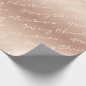 Modern Elegant Merry-Roos voor kerstmis Gold Cadeaupapier (Hoek)