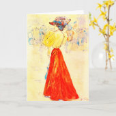 MODERN ELEGANT MET EEN RODE ROK DOOR HENRY SOMM KAART (Gele Bloem)