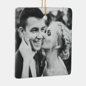 Modern Elegant met kerstrood Keramisch Ornament (Rechts)