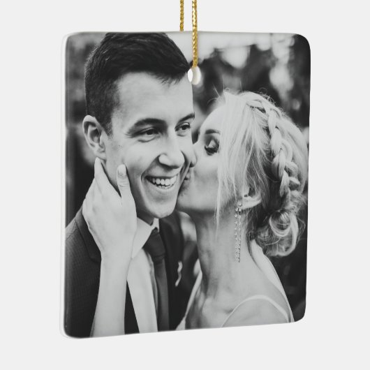 Modern Elegant  met kerstrood Keramisch Ornament (Rechts)