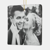 Modern Elegant met kerstrood Keramisch Ornament (Links)