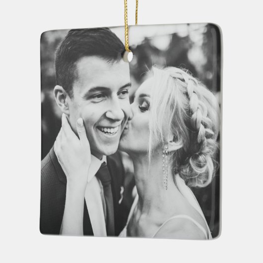 Modern Elegant  met kerstrood Keramisch Ornament (Links)