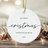 Modern Elegant Mijn Eerste Kerstmis Baby Minimaal Keramisch Ornament