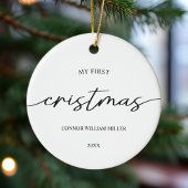 Modern Elegant Mijn Eerste Kerstmis Baby Minimaal Keramisch Ornament