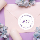 Modern Elegant Minimaal Bruiloft Retouradres Ronde Sticker