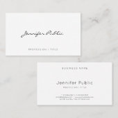 Modern Elegant Minimaal Eenvoudig Kalligrafiescrip Visitekaartje (Voorkant / Achterkant)