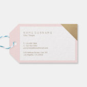 Modern Elegant Minimaal Gouden Pastel Roze Dank u Cadeaulabel (Achterkant Horizontaal)