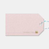 Modern Elegant Minimaal Gouden Pastel Roze Dank u Cadeaulabel (Voorkant (Horizontaal))