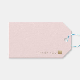 Modern Elegant Minimaal Gouden Pastel Roze Dank u Cadeaulabel