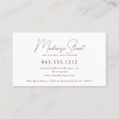 Modern Elegant Minimaal Script Terracotta Visitekaartje (Achterkant)