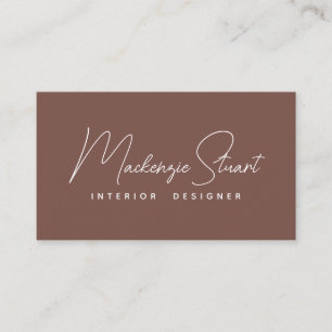 Modern Elegant Minimaal Script Terracotta Visitekaartje