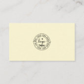 Modern Elegant Minimaal Zwart en Crème Beige Kleur Visitekaartje (Achterkant)