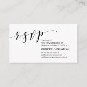 Modern Elegant, minimaal, zwart script, RSVP Informatiekaartje (Voorkant)