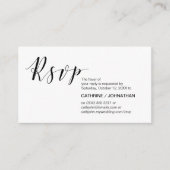 Modern Elegant, minimaal, zwart script, RSVP Informatiekaartje (Voorkant)