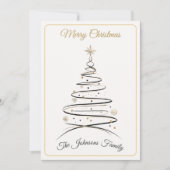 Modern Elegant Minimal Christmas Tree Card Feestdagenkaart (Voorkant)