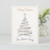 Modern Elegant Minimal Christmas Tree Card Feestdagenkaart (Staand voorkant)