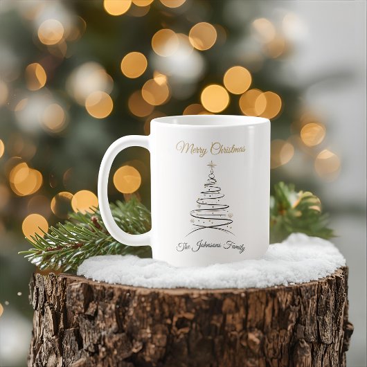 Modern Elegant Minimal Christmas Tree Mug Koffiemok