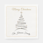 Modern Elegant Minimal Christmas Tree Napkin Servet (Voorkant)