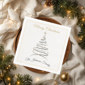 Modern Elegant Minimal Christmas Tree Napkin Servet