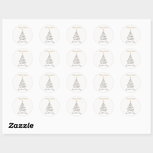 Modern Elegant Minimal Christmas Tree Sticker (Vel)