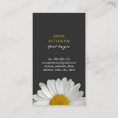 Modern Elegant Minimal Daisy Flower Yellow Black Visitekaartje (Achterkant)