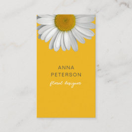Modern Elegant Minimal Daisy Flower Yellow Black Visitekaartje