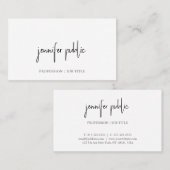 Modern Elegant Minimal Design Sjabloon Typografie Visitekaartje (Voorkant / Achterkant)