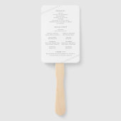 Modern Elegant Minimal Destination Wedding Program Handwaaier (Achterkant)