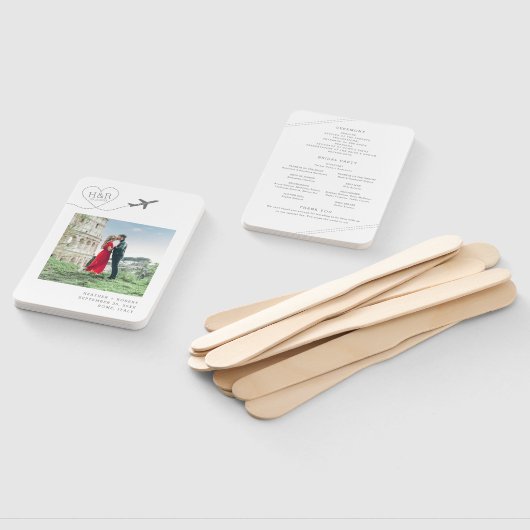 Modern Elegant Minimal Destination Wedding Program Handwaaier (Niet-gemonteerd)