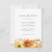 Modern elegant minimal floral wedding save the date (Voorkant)