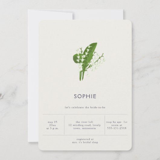 Modern Elegant Minimal Lily Valley Vrijgezellenfee Kaart (Voorkant)