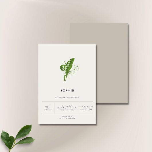 Modern Elegant Minimal Lily Valley Vrijgezellenfee Kaart