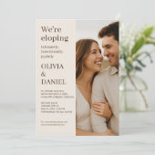 Modern Elegant Minimal Photo Elopement  Kaart (Staand voorkant)