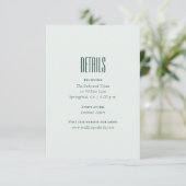 Modern Elegant Minimal QR Code Wedding Details Enc Informatiekaartje (Staand voorkant)